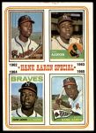 1974 Topps #4  -  Hank Aaron Special 1962-65<br />B74T 10 2338<br /><a class='button AddToCart' data-ajax='true' data-ajax-mode='replace' data-ajax-update='#cart-info' href='/AddToCart?itemId=7091945&quantity=1&type=0'>Add To Cart</a>
