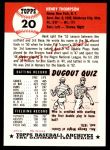 1953 Topps Archives #20 Hank Thompson<br />BT53-AW 20<br /><a class='button AddToCart' data-ajax='true' data-ajax-mode='replace' data-ajax-update='#cart-info' href='/AddToCart?itemId=7095526&quantity=1&type=0'>Add To Cart</a>