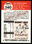 1953 Topps Archives #240 Fred Marsh<br />BT53-AW 240<br /><a class='button AddToCart' data-ajax='true' data-ajax-mode='replace' data-ajax-update='#cart-info' href='/AddToCart?itemId=7095740&quantity=1&type=0'>Add To Cart</a>