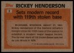 1983 Topps #2  -  Rickey Henderson Record Breaker<br />ST01 06 8785<br /><a class='button AddToCart' data-ajax='true' data-ajax-mode='replace' data-ajax-update='#cart-info' href='/AddToCart?itemId=7098854&quantity=1&type=0'>Add To Cart</a>