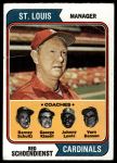 #236 Cardinals Leaders Red Schoendienst / Vern Benson / George Kissell / Johnny Lewis / Barney Schultz 
