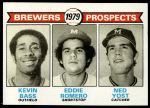 #708 Brewers Prospects Kevin Bass / Eddie Romero / Ned Yost 