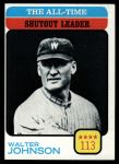 #476 All-Time Shutout Leader Walter Johnson 