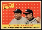 #475 All-Star Managers Checklist Casey Stengel / Fred Haney 