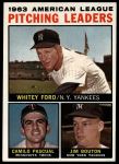 #4 AL Pitching Leaders Whitey Ford / Camilo Pascual / Jim Bouton No Apostrophe 