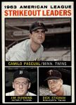 #6 AL Strikeout Leaders Camilo Pascual / Jim Bunning / Dick Stigman 