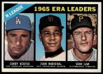 #221 NL ERA Leaders Sandy Koufax / Juan Marichal / Vern Law 